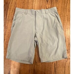 Peter Millar Mens Performance Golf Shorts Grey Size 32 Flat Front Lightweight